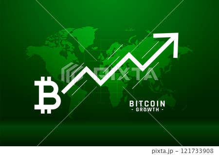 global bitcoin growth chart concept background 121733908