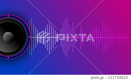music background with equalizer and speaker 121734020