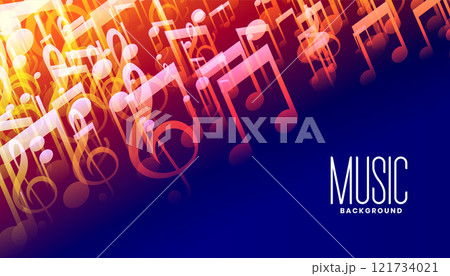 music sound notes colorful poster design 121734021