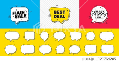 Black friday chat speech bubble. Best deal tag. Special offer Sale sign. Advertising Discounts symbol. Best deal chat message. Flash sale speech bubble banner. Offer text balloon. Vector 121734205