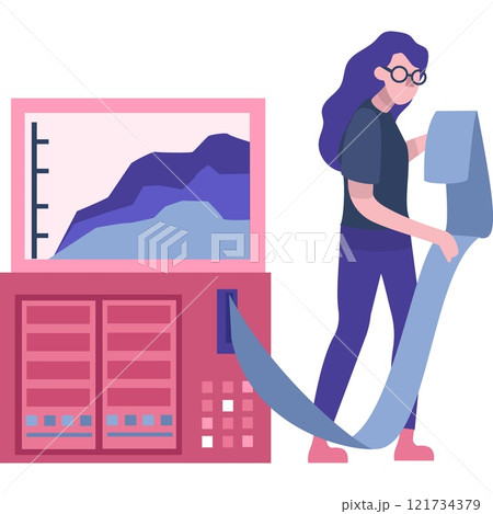 Business data analysis icon vector woman at work 121734379