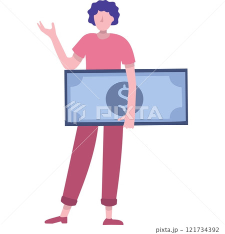 Vector man hold money cash in hand icon Vector man hold money cash in hand icon 121734392
