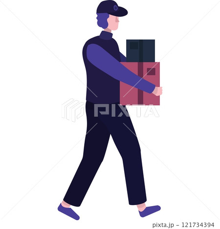 Vector courier with package delivery service icon Vector courier with package delivery service icon 121734394