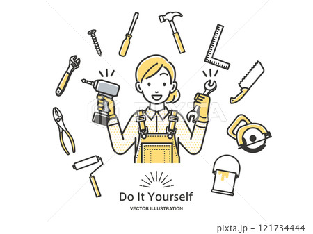 DIYを楽しむ女性 DIYを楽しむ女性 121734444