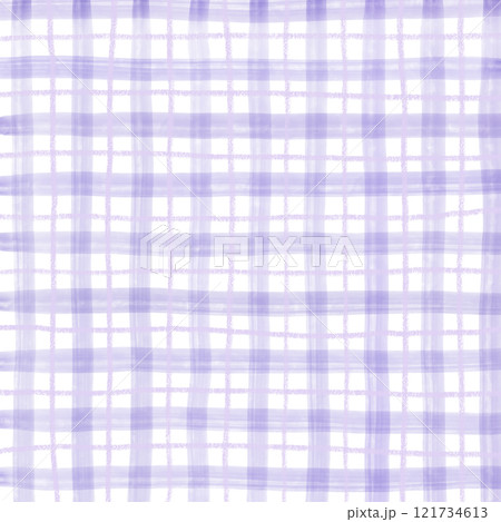 Purple Plaid Gingham Hand Drawn Background Pattern Overlay 121734613