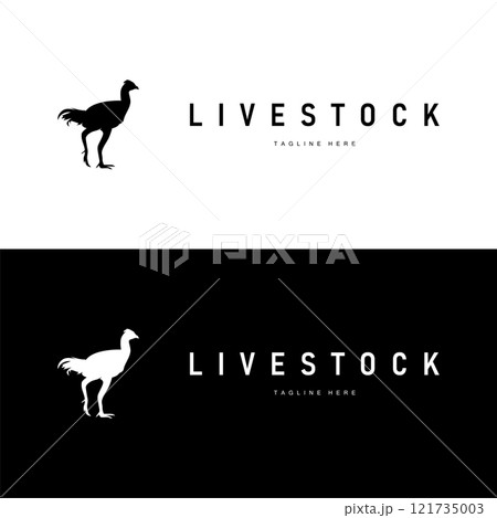 chicken logo illustration vintage design livestock farm chicken concept simple silhouette black illustration template 121735003