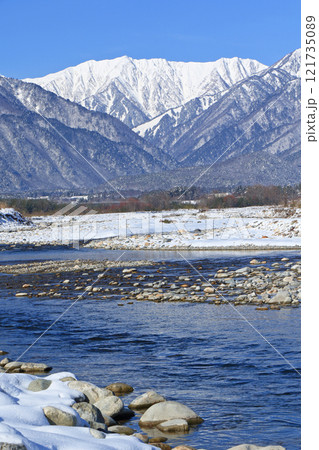 信濃大町山岳展望 冬の北アルプス後立山連峰 信濃大町山岳展望 冬の北アルプス後立山連峰 121735089