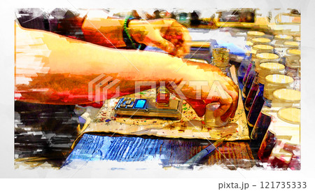 スケッチ風 スケッチ イラスト 文房具屋 ステーショナリーショップ 文房具店 文房具販売 121735333