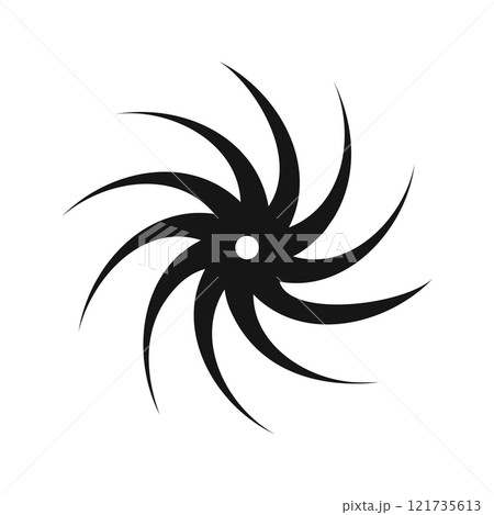 Swirl, spin or spiral icon. Fan, propeller, pinwheel toy, windmill sign. Flow, vortex, vertigo or tornado symbol isolated on white background. Vector graphic illustration Swirl, spin or spiral icon. Fan, propeller, pinwheel toy, windmill sign. Flow, vortex, vertigo or tornado symbol isolated on white background. Vector graphic illustration 121735613