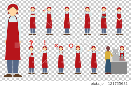 平面圖：超市店員前台（紅色圍裙） 121735681