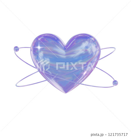 Y2K 3Dイラスト ハートの惑星 121735717