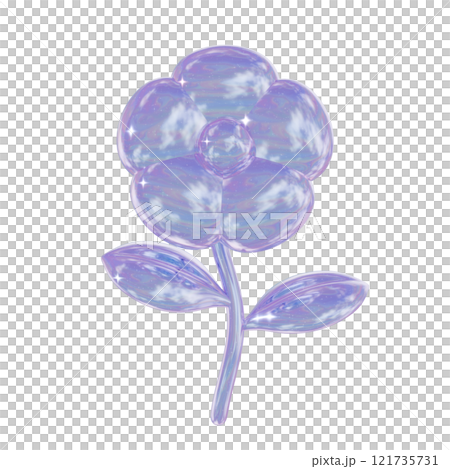 Y2K 3Dイラスト 花 Y2K 3Dイラスト 花 121735731