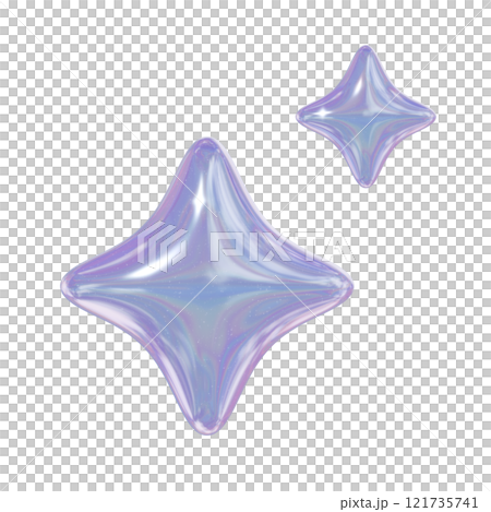 Y2K 3D 插圖閃光 121735741