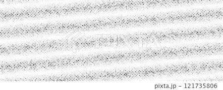 Black rippled grit halftone texture. Grunge dotted noise stripe pattern. Vanishing sandy grain gradation wallpaper. Dot lined gradient background. Gritty pixel comic overlay backdrop. Vector 121735806