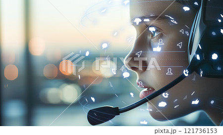 AIとデジタルツールを活用するオペレーターのイメージ AIとデジタルツールを活用するオペレーターのイメージ 121736153