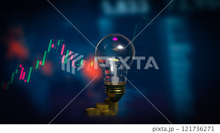 The Light Bulb and coins for Business concept 3d Rendering. The Light Bulb and coins for Business concept 3d Rendering. 121736271