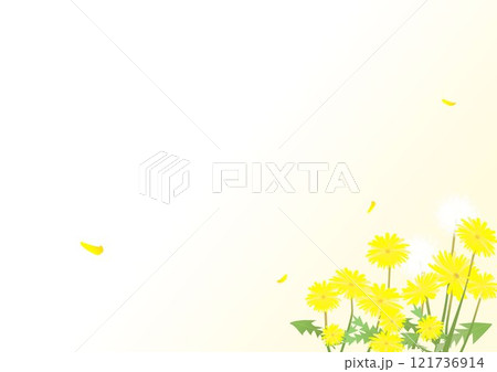黄色いタンポポのフレーム 121736914