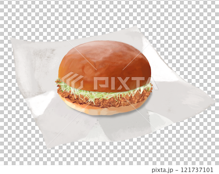 Pork cutlet burger (wrapped) Pork cutlet burger (wrapped) 121737101