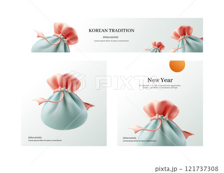 Traditional Korean Gift Bags for New Year Celebrations 121737308