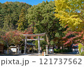 高麗神社中鳥居と紅葉 121737562