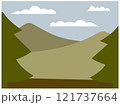 空と森林と山のシンプルな風景イラスト 121737664