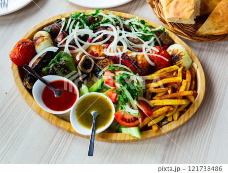 Delicious assorty of Georgian cuisine 121738486