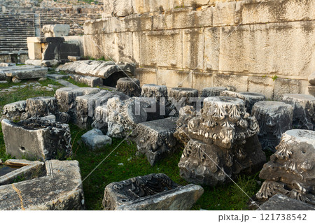 Remained architectural elements of Miletus theatre, Turkey 121738542
