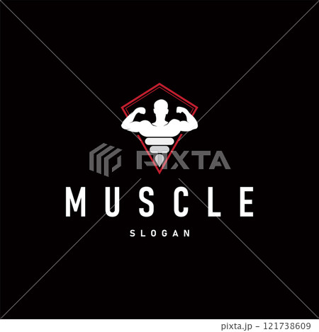 fitness club design gym logo bodybuilder sport muscle strength simple silhouette illustration template fitness club design gym logo bodybuilder sport muscle strength simple silhouette illustration template 121738609