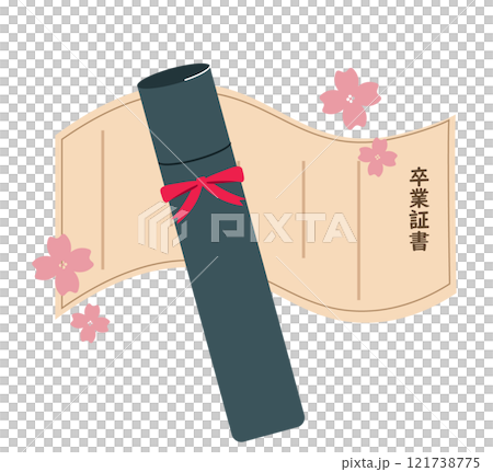 簡單的文憑圖示。學校畢業典禮。向量圖 121738775