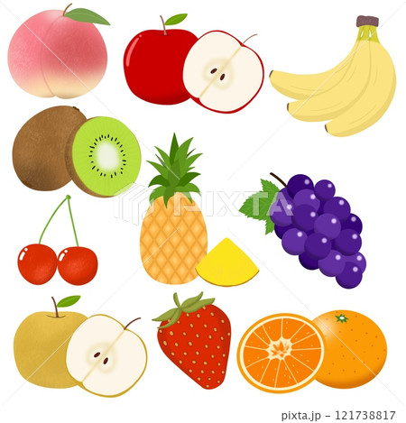 いろんなフルーツのイラストセット 121738817