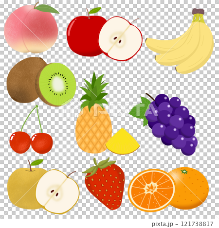 いろんなフルーツのイラストセット 121738817