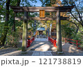 武蔵国一宮氷川神社摂社宗像神社鳥居と紅葉 121738819