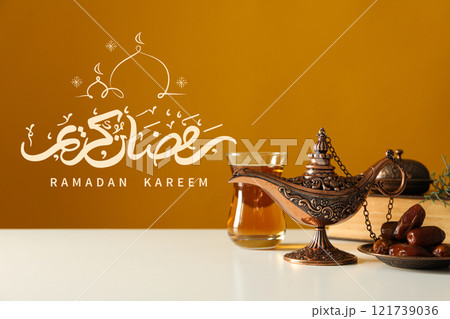 A beautiful greeting card for the celebration of Ramadan A beautiful greeting card for the celebration of Ramadan 121739036