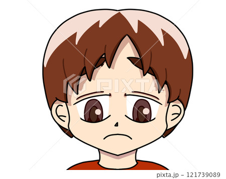 小さな男の子 悲しみの表情 小さな男の子 悲しみの表情 121739089
