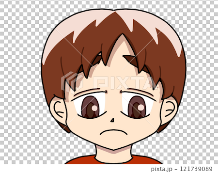 小さな男の子 悲しみの表情 小さな男の子 悲しみの表情 121739089