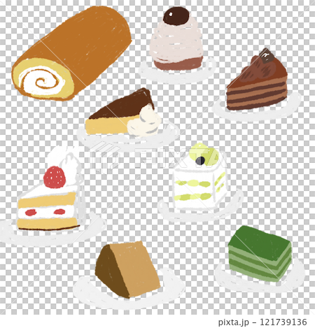 Illustration set of various cakes 121739136
