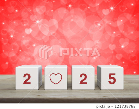 Happy new year 2025 and Valentines day concept Happy new year 2025 and Valentines day concept 121739768