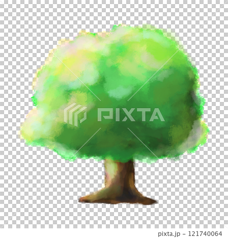 Cartoon brushed tree isolated illustration, single tree artistic drawing Cartoon brushed tree isolated illustration, single tree artistic drawing 121740064