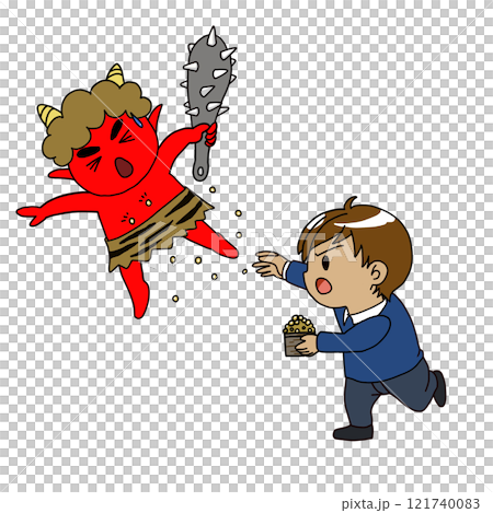 豆まき 赤鬼 豆まき 赤鬼 121740083