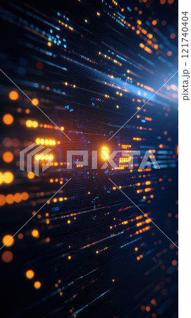 Vibrant digital lights creating dynamic abstract background 121740404