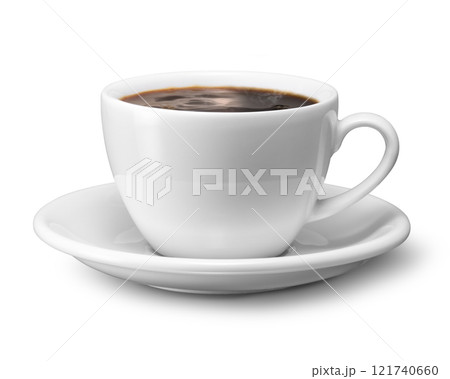 皿付きのカップに注がれたコーヒー 121740660