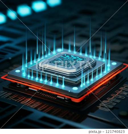 【AI生成】進化する半導体チップ・テクノロジー 00239 121740823