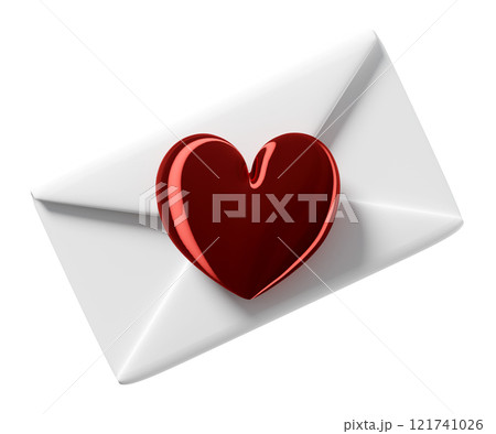 3d red heart with envelope isolated. notify newsletter, online incoming email, happy valentine's day concept, 3d illustration render 3d red heart with envelope isolated. notify newsletter, online incoming email, happy valentine's day concept, 3d illustration render 121741026