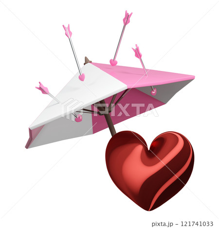 3d Cute valentine red heart protect with arrow, umbrella isolated. Happy valentine's day concept, 3d illustration render 3d Cute valentine red heart protect with arrow, umbrella isolated. Happy valentine's day concept, 3d illustration render 121741033