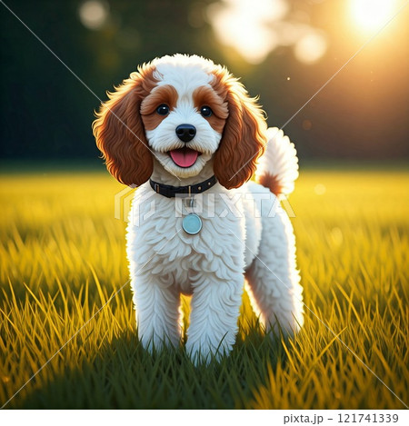 夕暮れのトイプードル 夕暮れのトイプードル 121741339