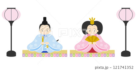 ひな人形とお飾りのイラスト-3 121741352