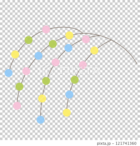 Mochi flowers, mochi balls, and cocoon ball decorations for Hinamatsuri 121741360