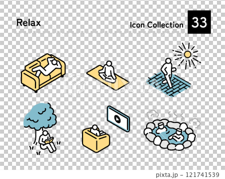 Pictogram illustration set of people relaxing 121741539