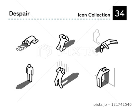 A set of illustrations of people in despair A set of illustrations of people in despair 121741540