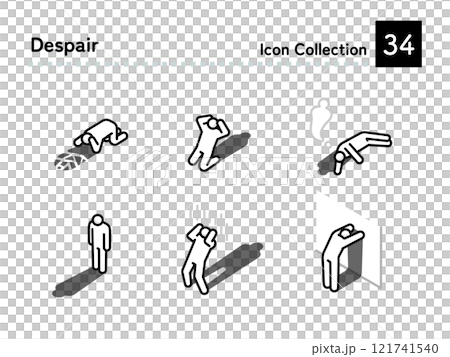 A set of illustrations of people in despair A set of illustrations of people in despair 121741540